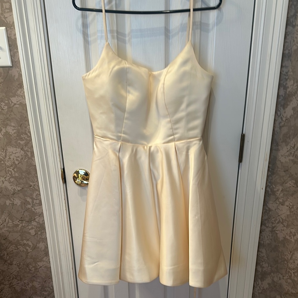 Elegant Cream Spaghetti Strap Dress